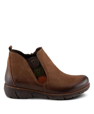 Katana Burnished Nubuck Leather Bootie with Removable Insole and Rugged Sole