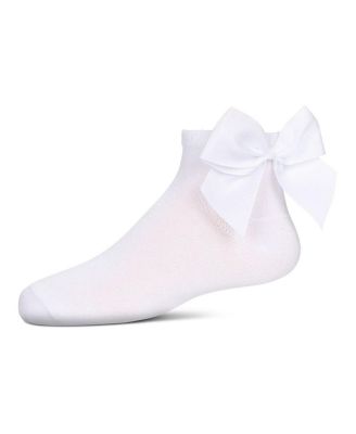 Little Girls Bow-on-Back Cotton-Rich Anklet Sock
