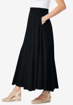 Plus Size Wide Elastic Waist Skirt