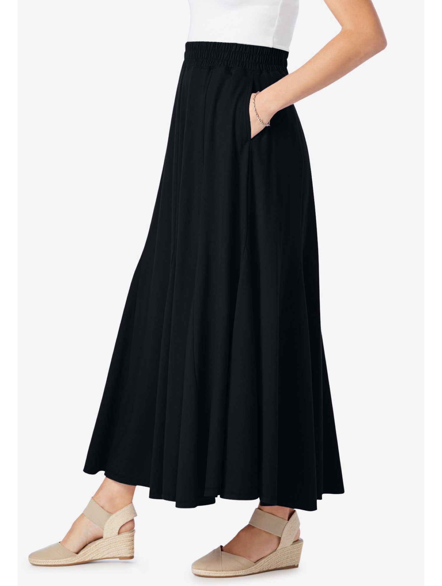 Plus Size Within Wide Elastic Waist Skirt