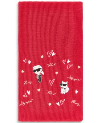 KARL LAGERFELD PARIS - Women's Embroidered Karl Hearts Scarf