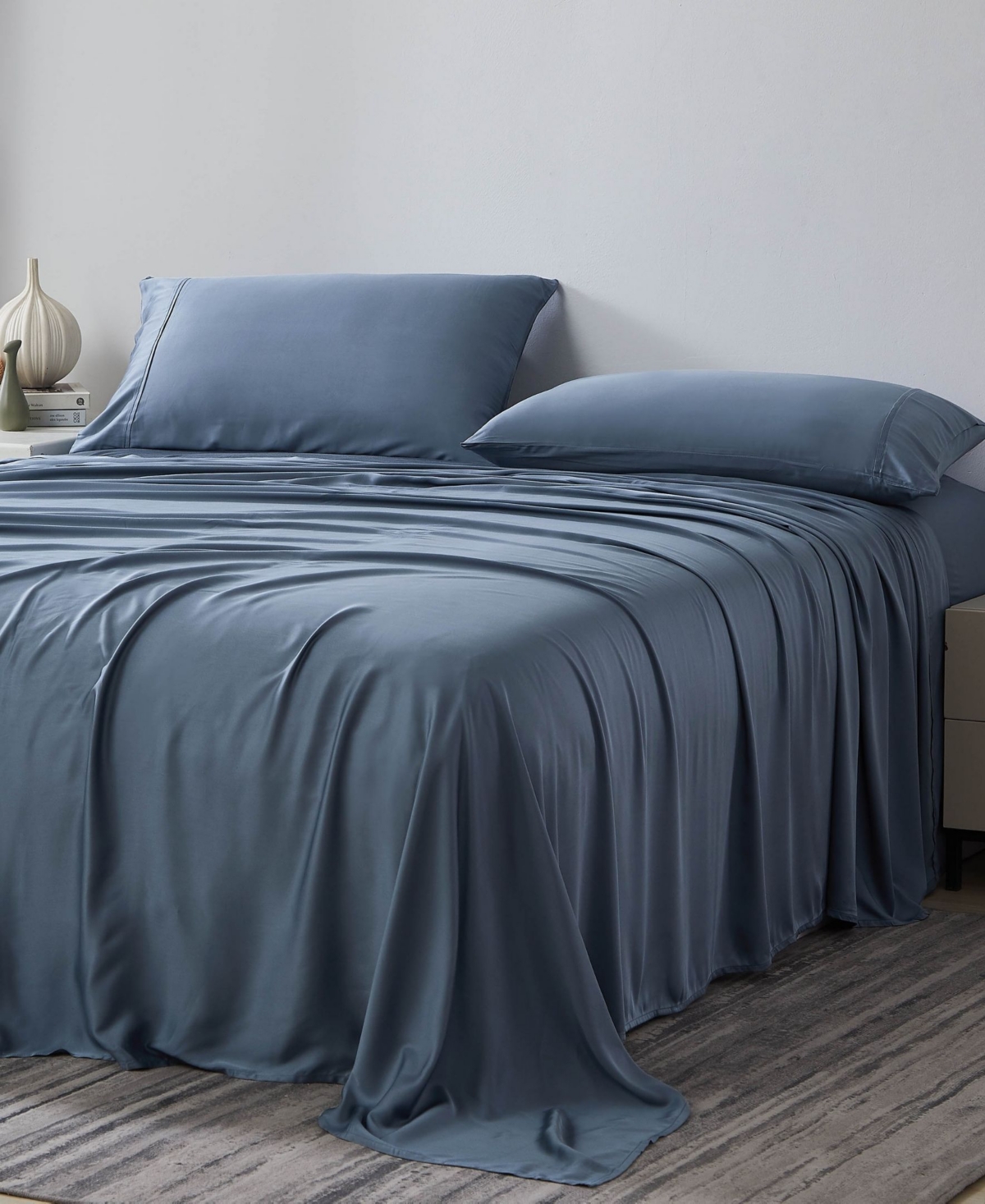 Southshore Fine Linens Solid Extra Deep Pocket 500- Thread Count 4-pc. Sheet Set, California King In Blue