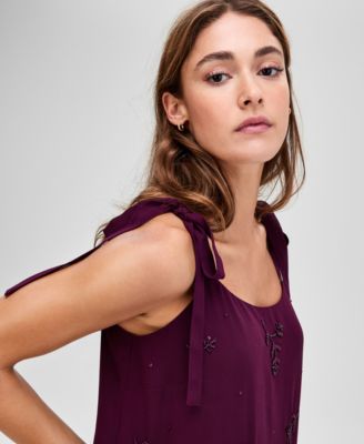 Women's Beaded-Front Mini Dress