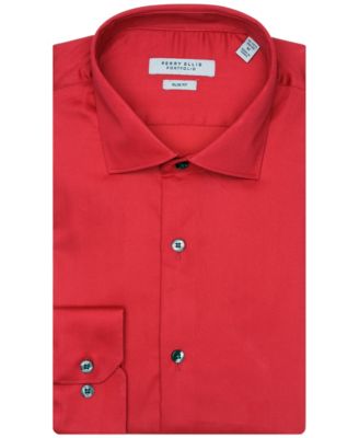 Solid Sateen Slim Fit Dress Shirt