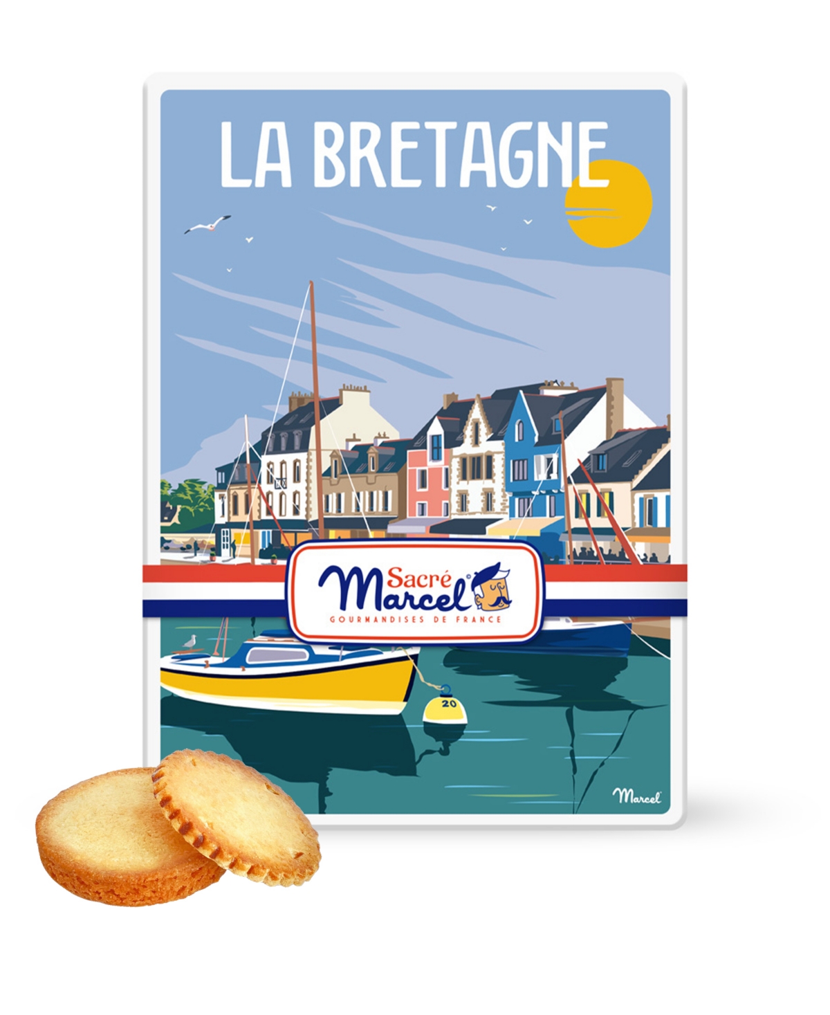Maxim's De Paris Sacre Marcel Brittany Harbour Tin With Breton Butter Shortbreads, 5.2oz In Transparent