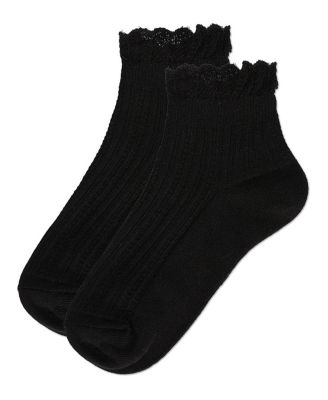 Big Girls Crochet Ruffle Anklet Socks