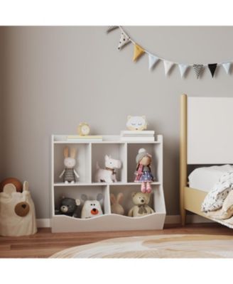 1 Count  Stylish Wooden Toy Shelf, Toy Storage and Organization Shelf, Double-Layer Children's Bookshelf, Ideal for Game Rooms and Corridors