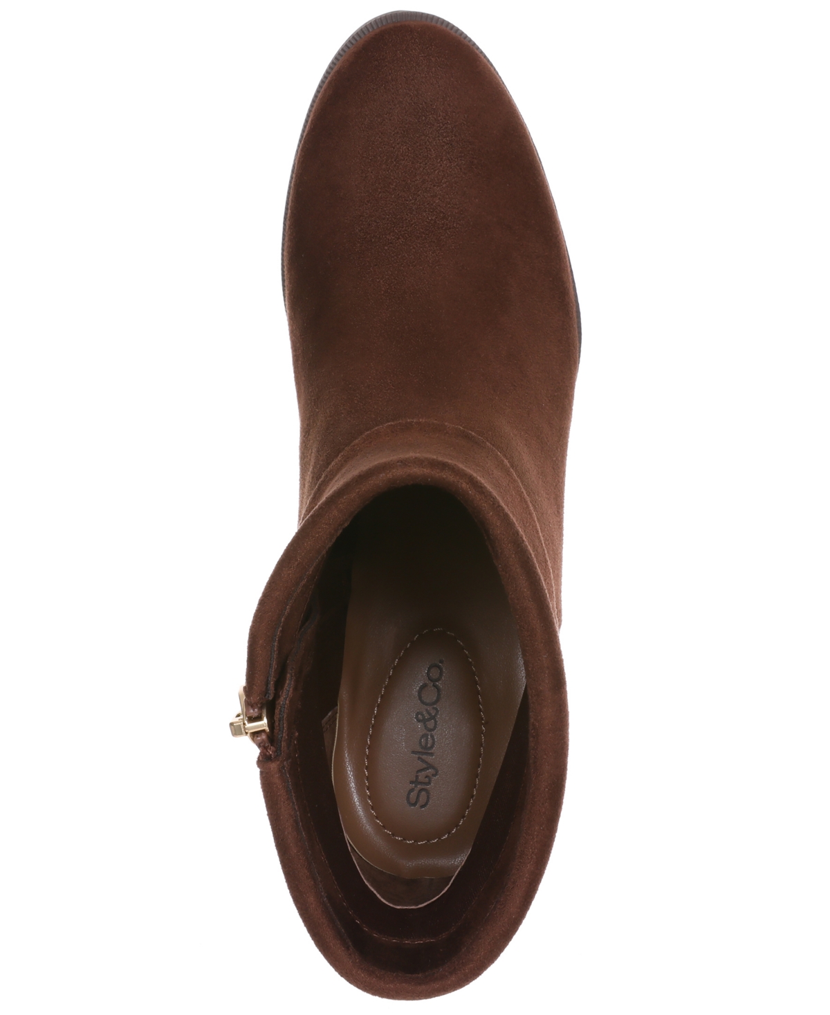 Style & Co Women's Chappell Block Heel Booties, Macy's Exclusive In Brown
