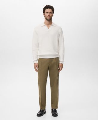 Men's Knitted Structured Polo Sweater