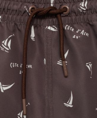 Men's Sailboat Print Swimsuit