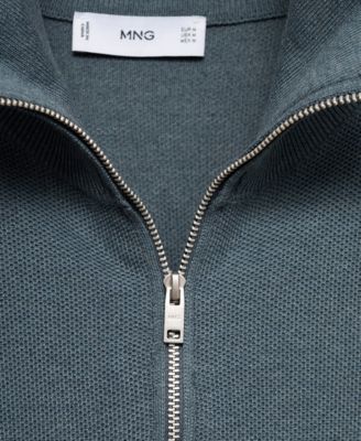 Men's Microstructure Zipper Collar Sweater