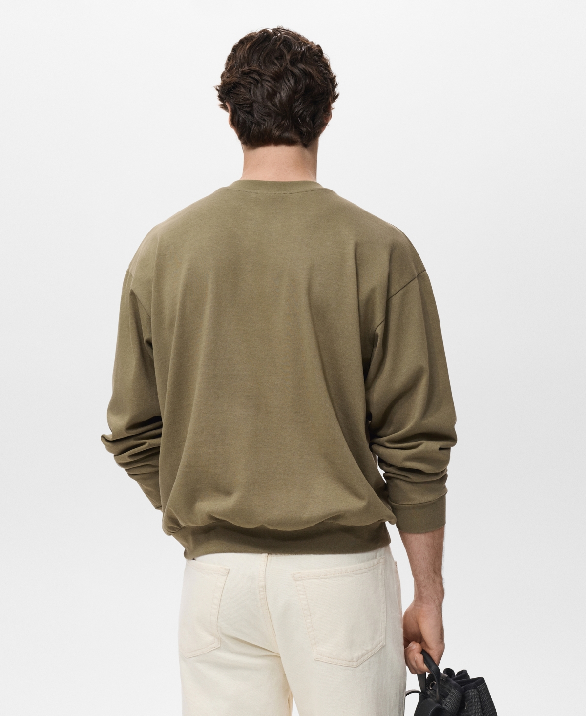 Mango Cotton Sweatshirt In Green