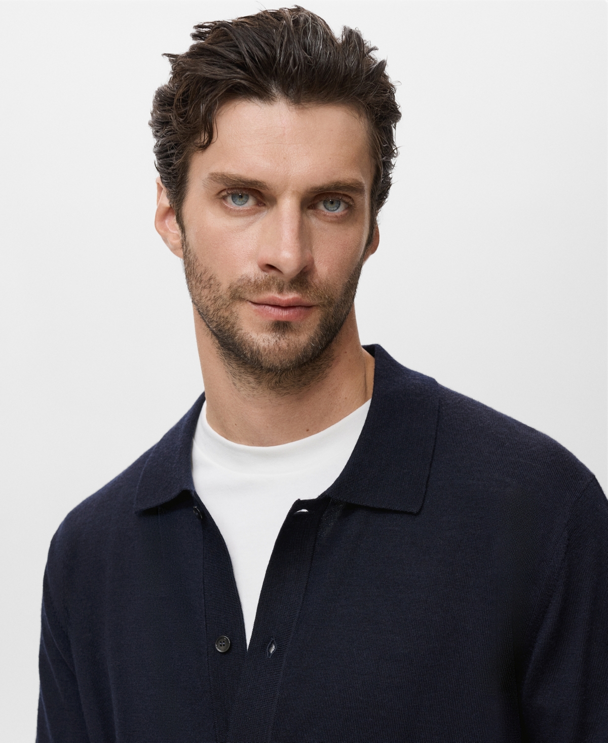 Mango Men's Merino Wool Cardigan In Blue