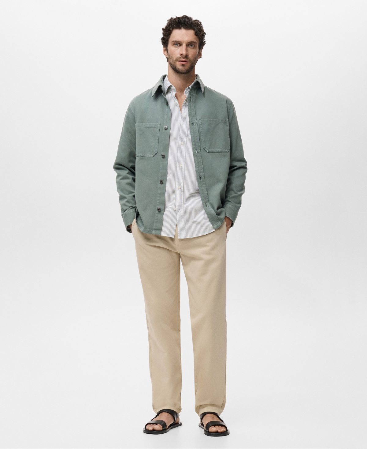 Mango Men's Regular Fit Striped Cotton Shirt In Multi