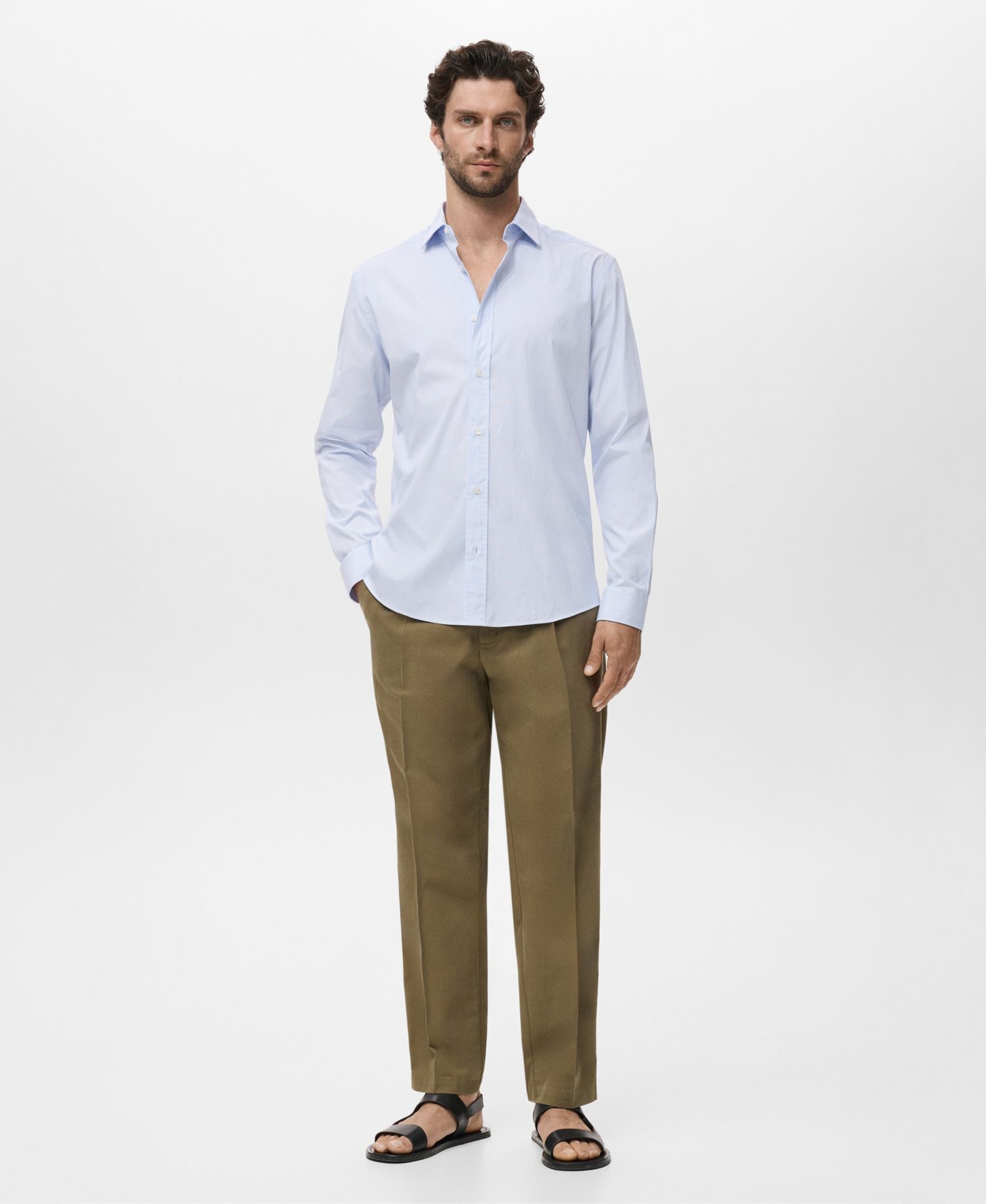 Men's Regular Fit Striped Cotton Shirt