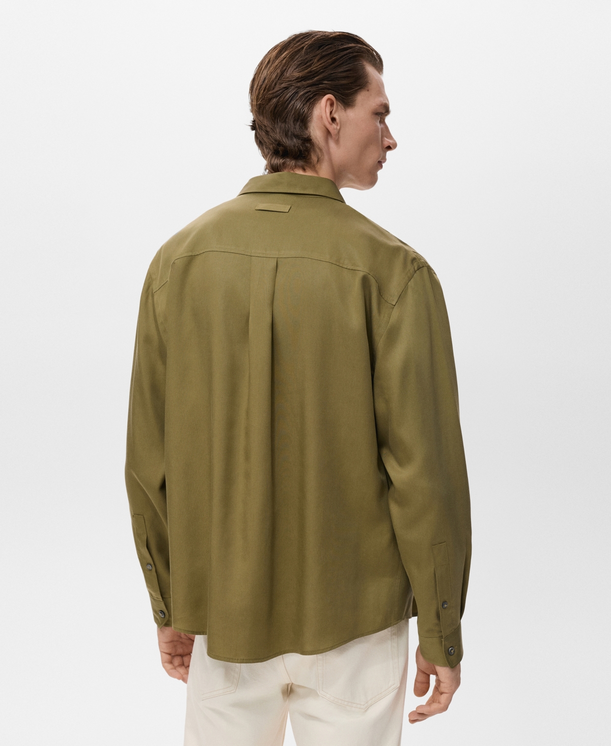 Mango Relaxed Fit Button-up Shirt In Green