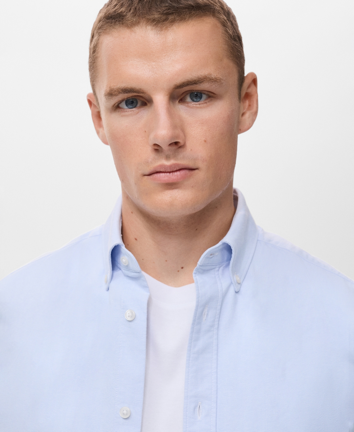 Mango Men's Cotton Oxford Shirt In Blue