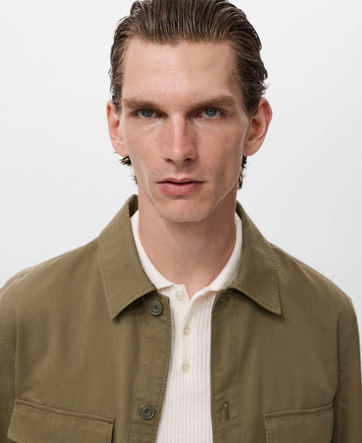 Mango Men's Pockets Lyocell Cotton Jacket In Green