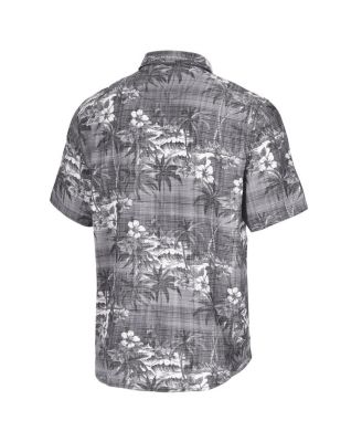 Men's Black Las Vegas Raiders Coconut Point Isla Palmetto Camp Button-Up Shirt