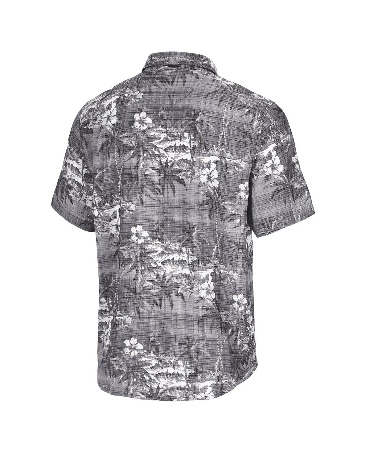 Tommy Bahama Men's Black Las Vegas Raiders Coconut Point Isla Palmetta Camp Button-up Shirt In Gray