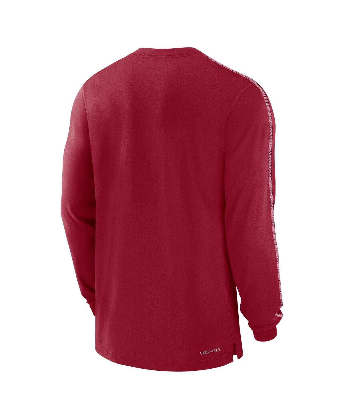 Jordan Men's Crimson Oklahoma Sooners 2024 Sideline Player Tri-blend Performance Long Sleeve T-shirt In Red