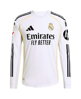 Men's White Real Madrid 2025/26 Home Authentic Long Sleeve Jersey