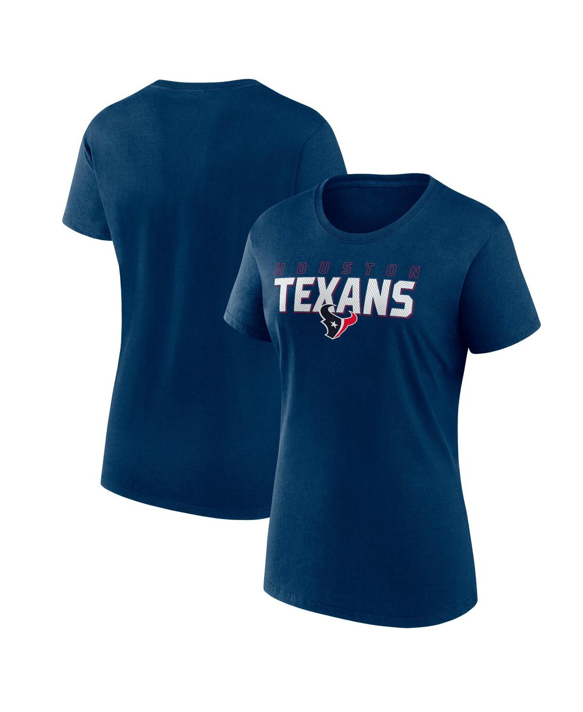 Logo Athletic Women's Navy Houston Texans Lean T-shirt In Animal Print