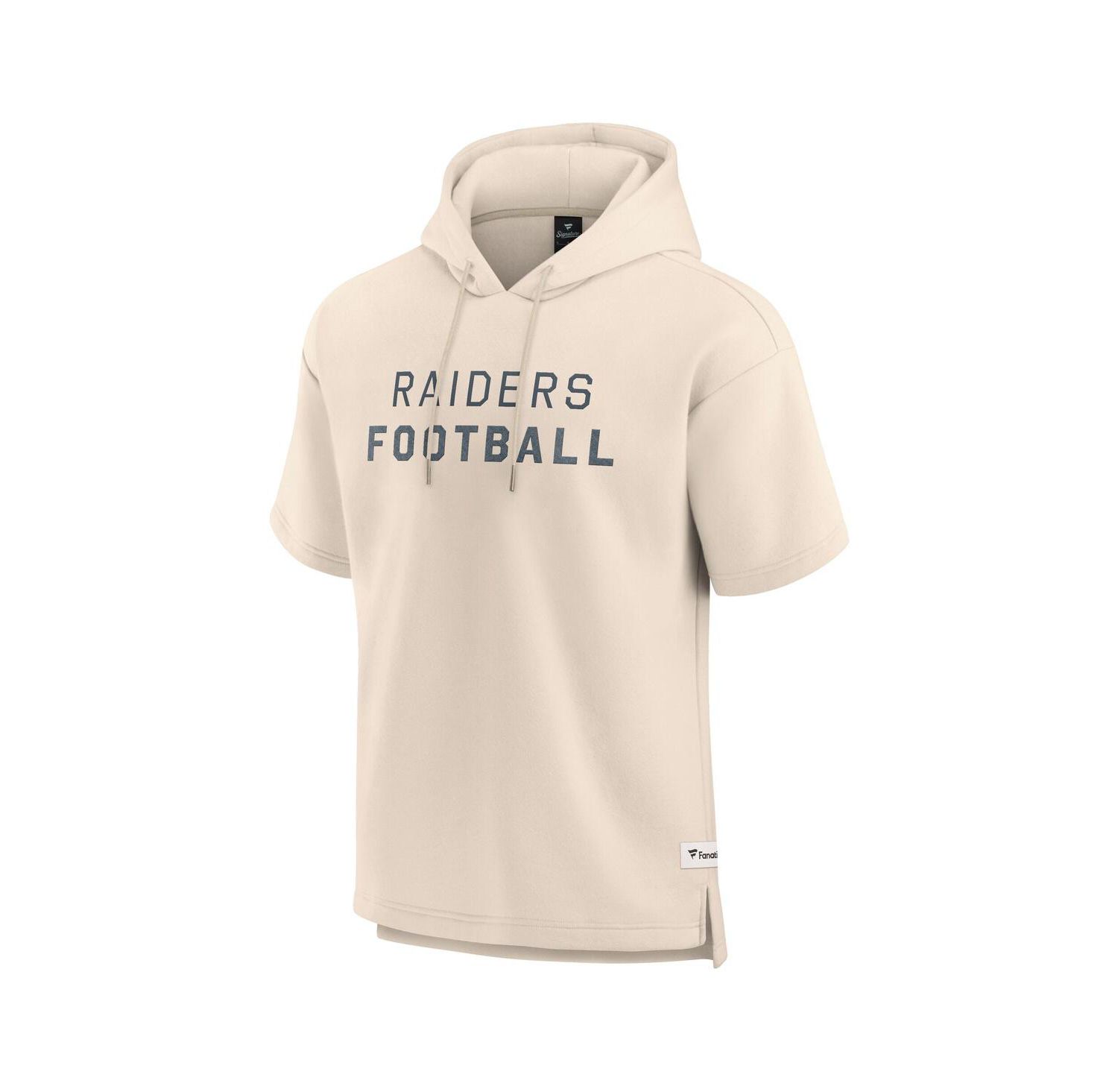Men's Cream Las Vegas Raiders Elements Future Ground Lettering Short Sleeve Pullover Hoodie