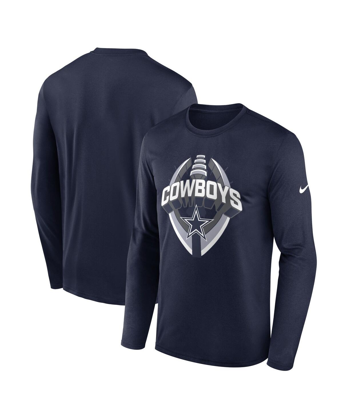 Nike Men's Navy Dallas Cowboys Primetime Legend Icon Performance Long Sleeve T-shirt In Blue