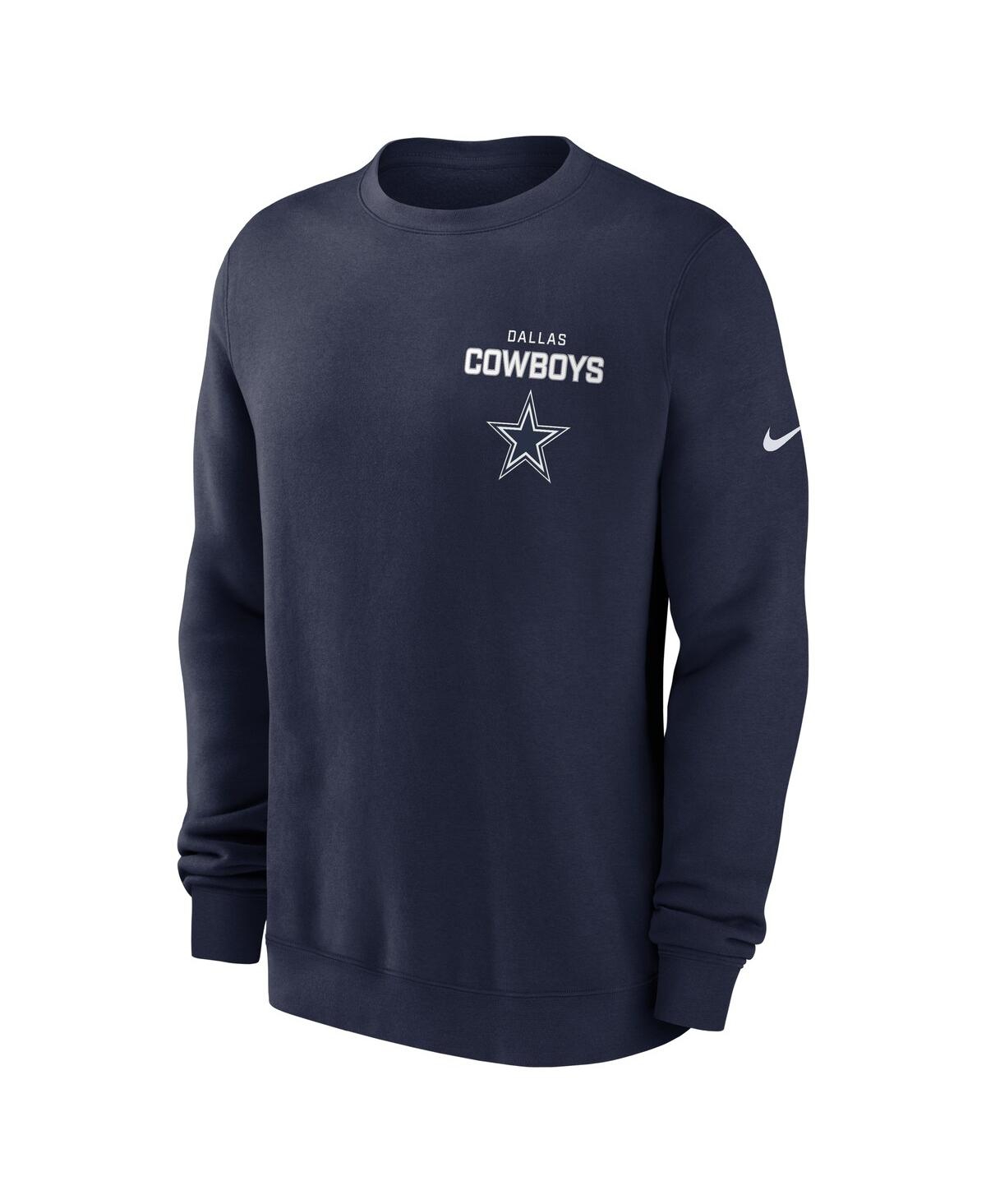 Nike Navy Dallas Cowboys Primetime Club Fleece Pullover Sweatshirt In Blue