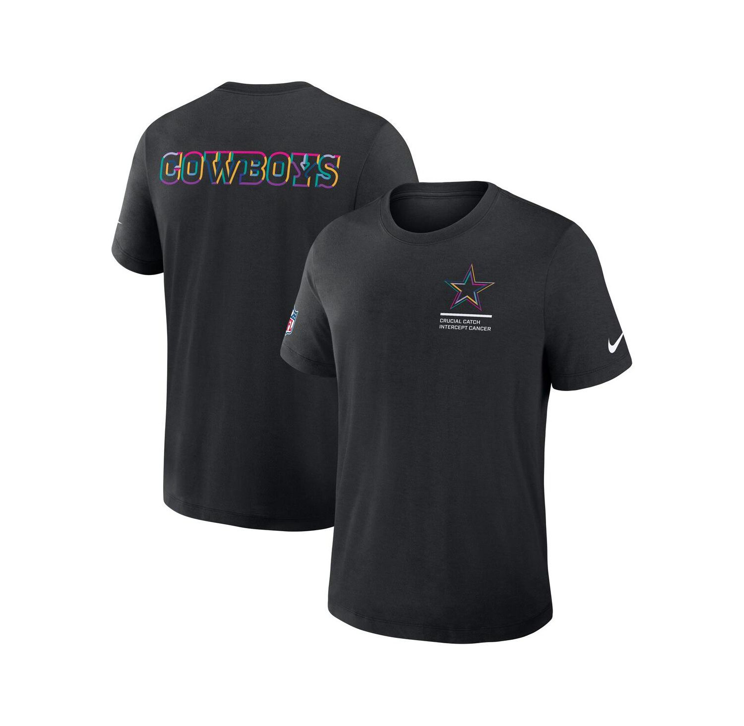 Men's Black Dallas Cowboys 2025 NFL Crucial Catch Tri-Blend Dri-FIT T-Shirt