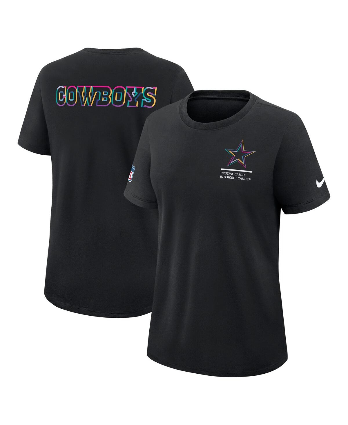 Nike Women's Black Dallas Cowboys 2025 Nfl Crucial Catch Tri-blend Dri-fit T-shirt In Black