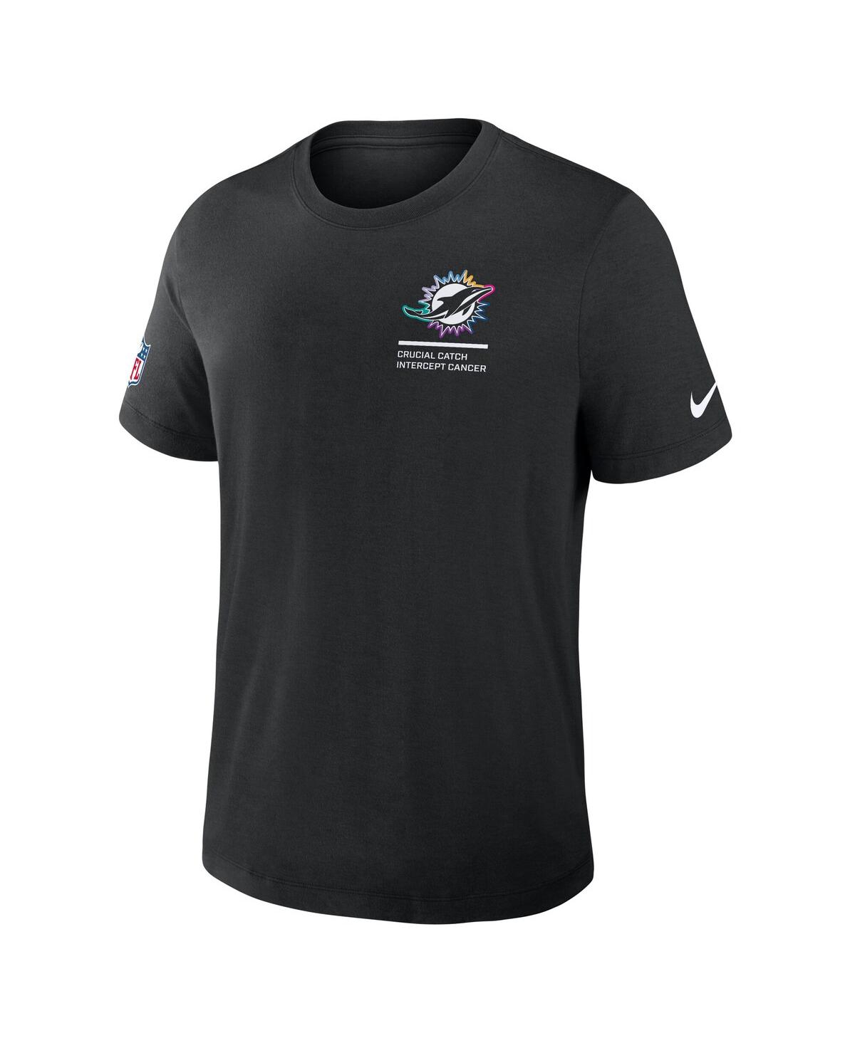 Nike Men's Black Miami Dolphins 2025 Nfl Crucial Catch Tri-Blend Dri-fit T-Shirt