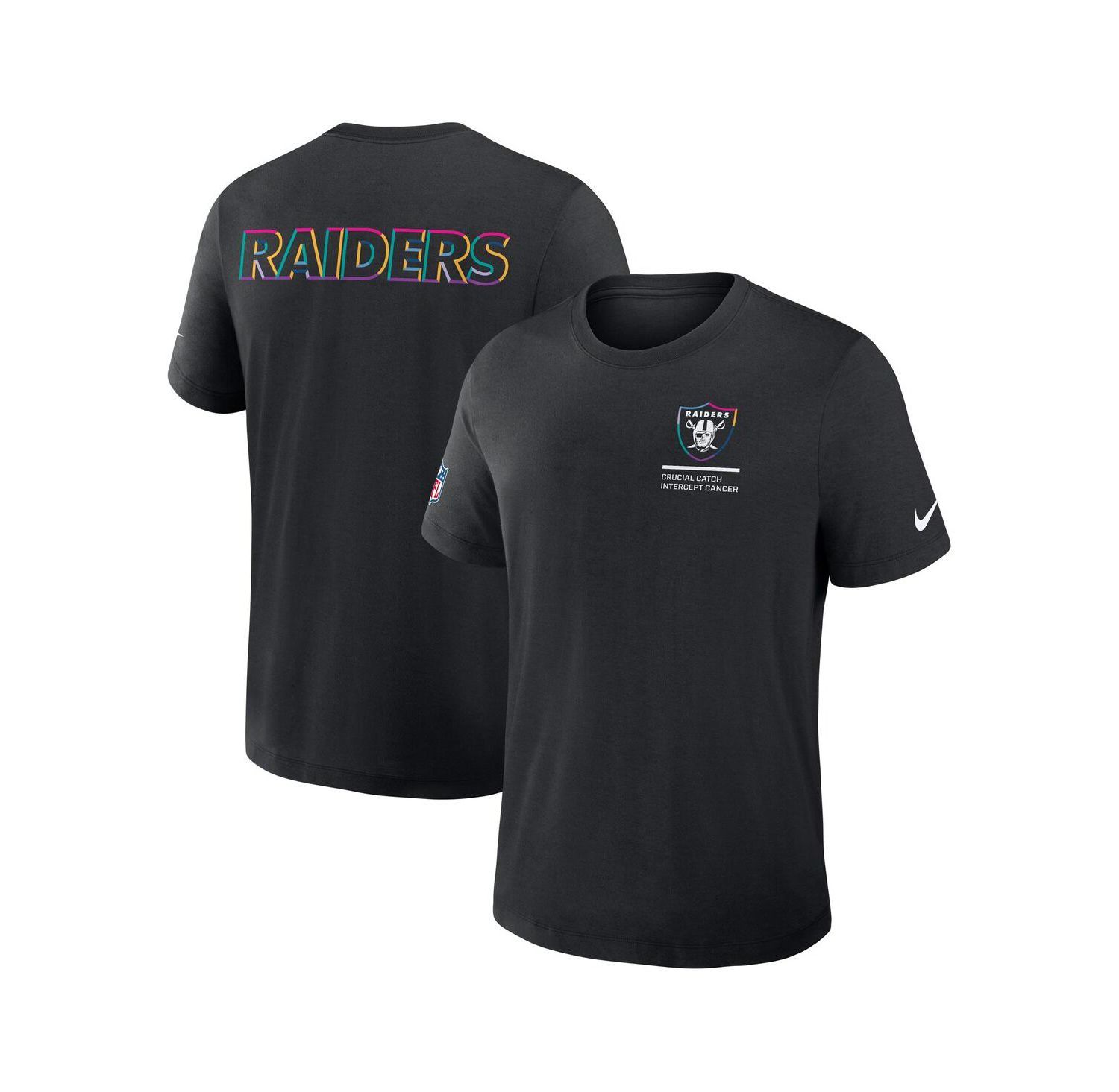 Men's Black Las Vegas Raiders 2025 NFL Crucial Catch Tri-Blend Dri-FIT T-Shirt