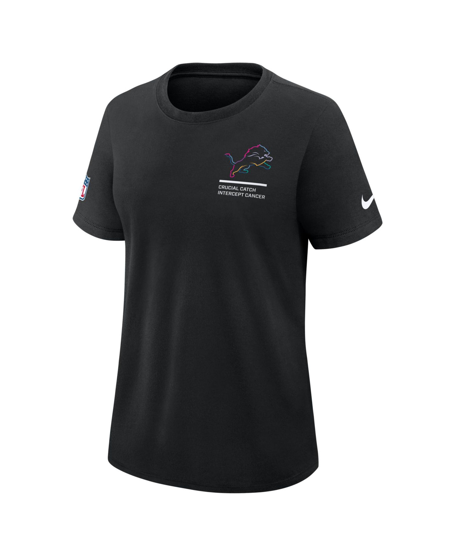 Women's Black Detroit Lions 2025 NFL Crucial Catch Tri-Blend Dri-FIT T-Shirt