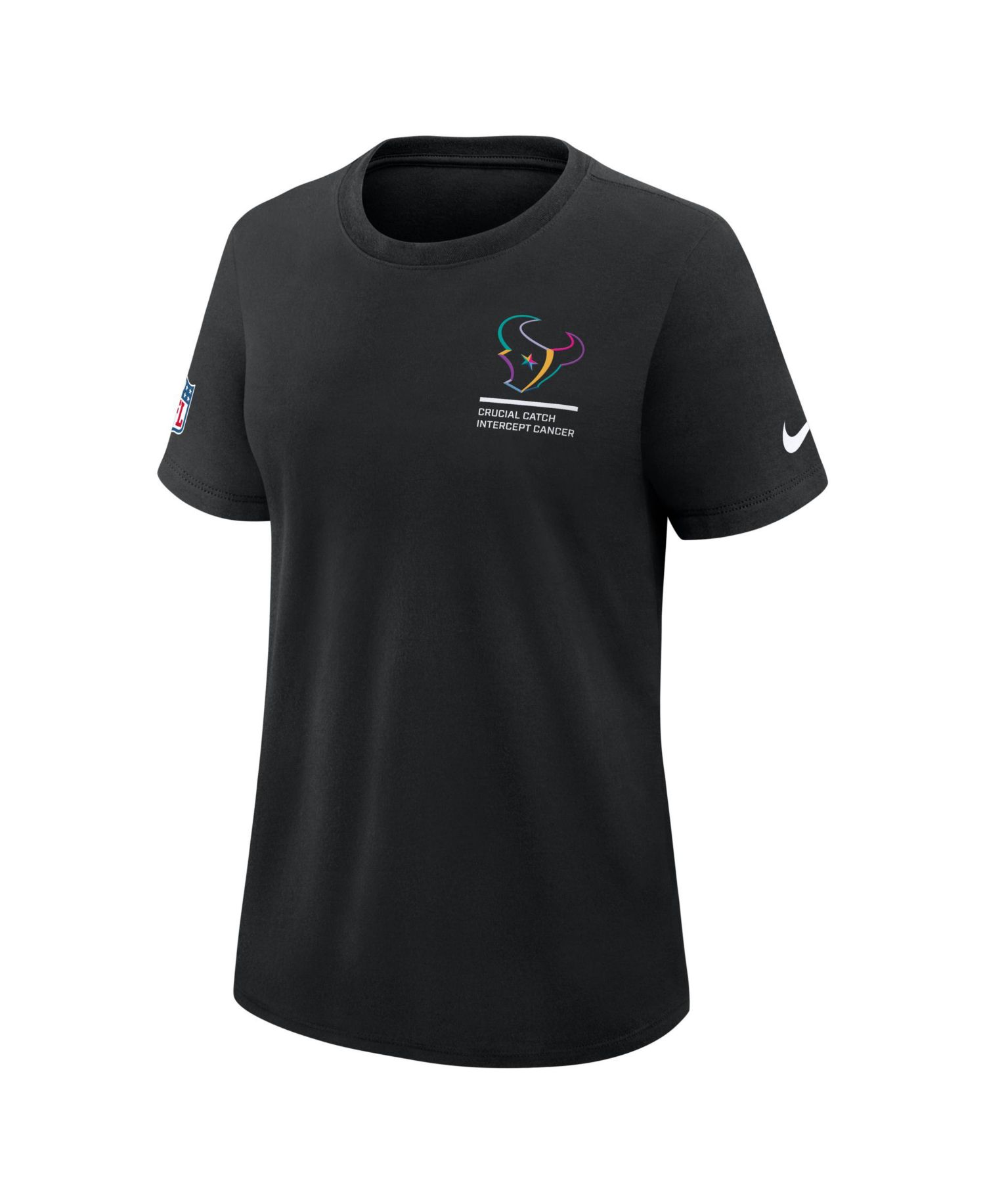 Women's Black Houston Texans 2025 NFL Crucial Catch Tri-Blend Dri-FIT T-Shirt
