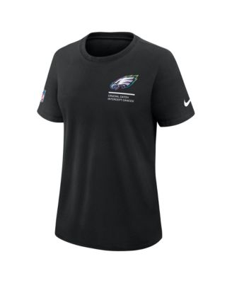 Women's Black Philadelphia Eagles 2025 NFL Crucial Catch Tri-Blend Dri-FIT T-Shirt