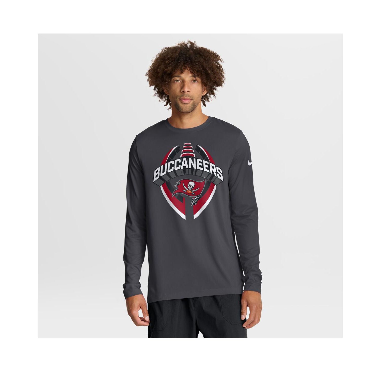 Men's Anthracite Tampa Bay Buccaneers Primetime Legend Icon Performance Long Sleeve T-Shirt