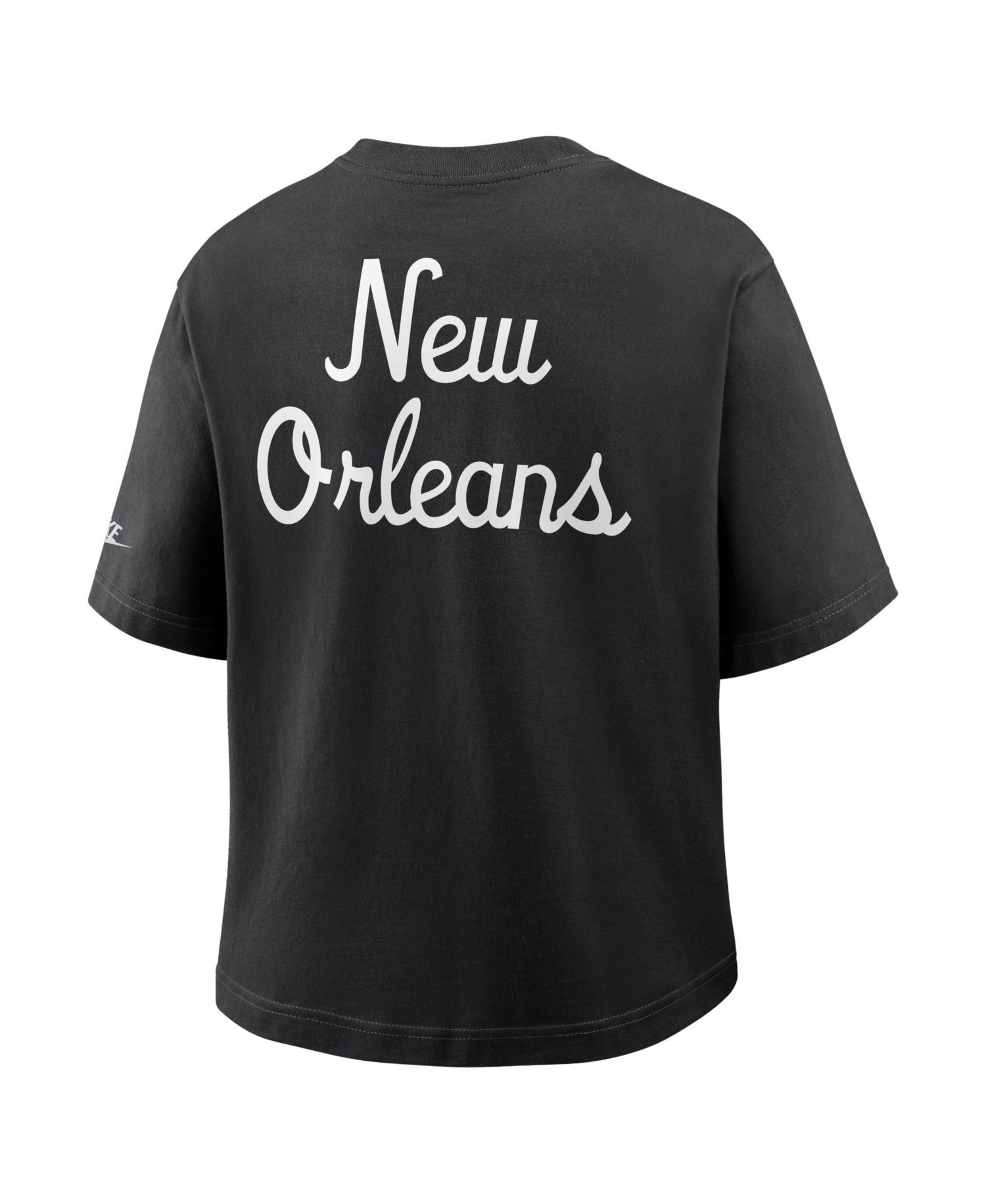 Women's Black New Orleans Saints Rewind Pocket Boxy T-Shirt