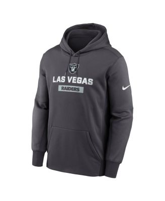 Men's Anthracite Las Vegas Raiders Toss Sweep Performance Pullover Hoodie