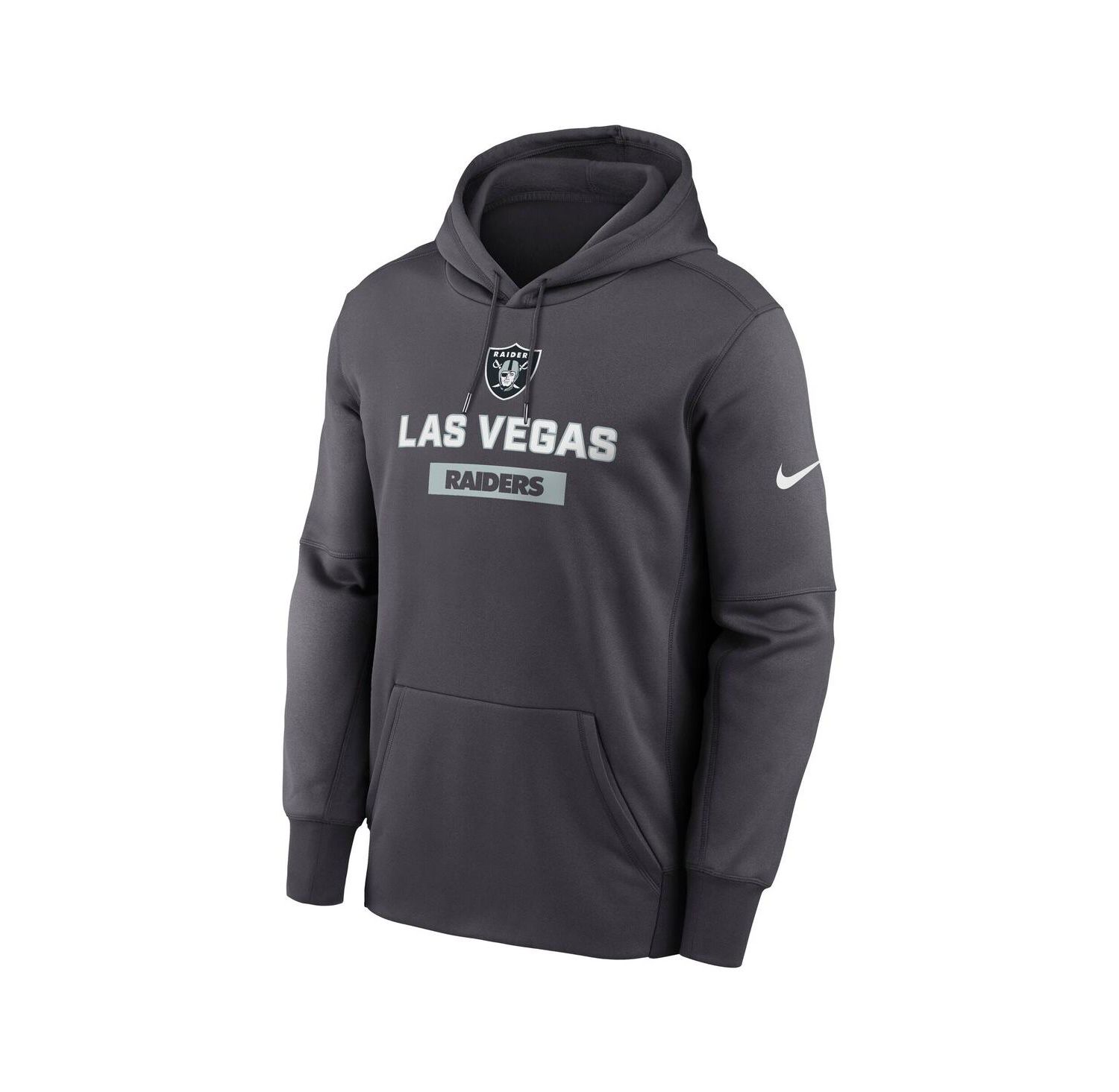 Men's Anthracite Las Vegas Raiders Toss Sweep Performance Pullover Hoodie