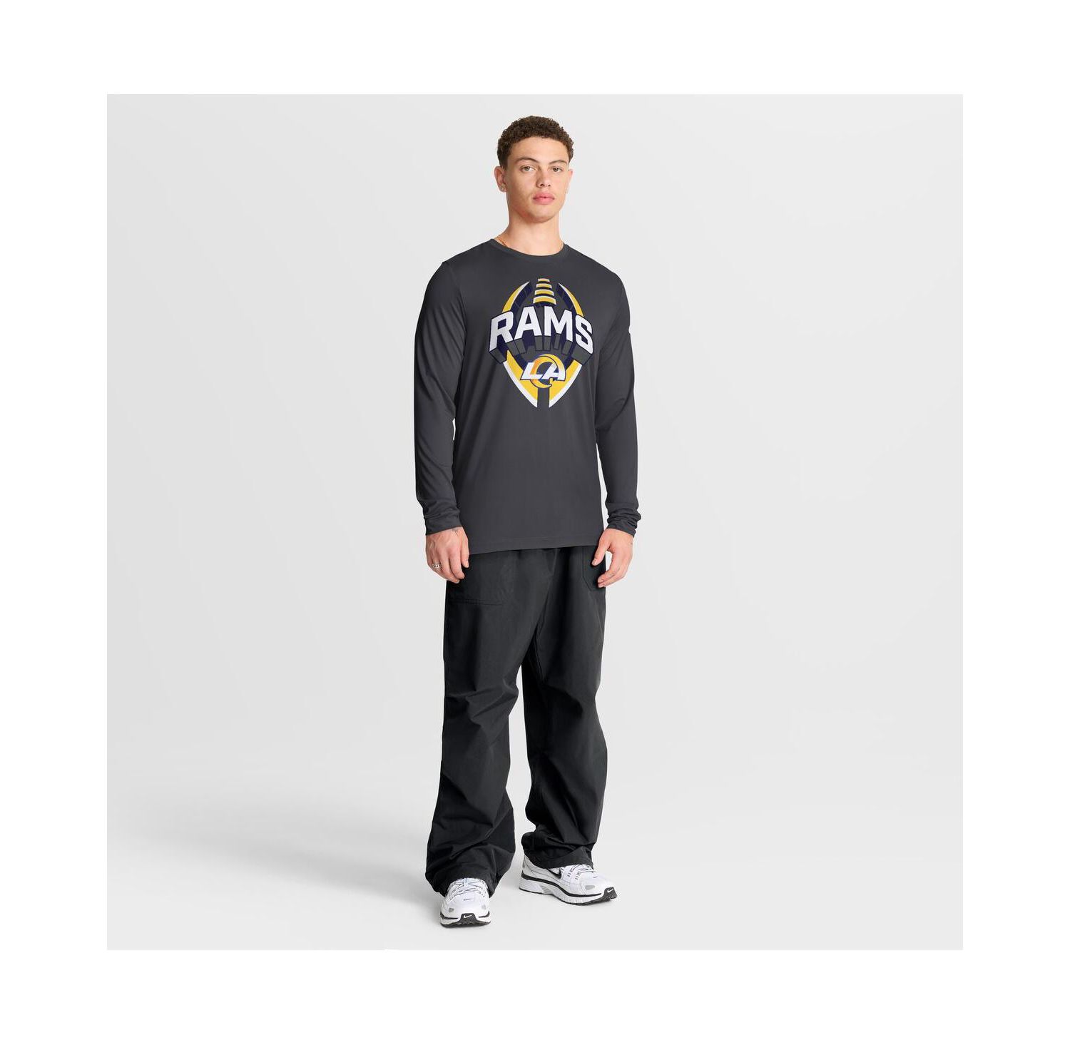 Men's Anthracite Los Angeles Rams Primetime Legend Icon Performance Long Sleeve T-Shirt