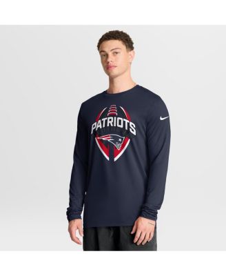Nike - Men's Navy New England Patriots Primetime Legend Icon Performance Long Sleeve T-Shirt