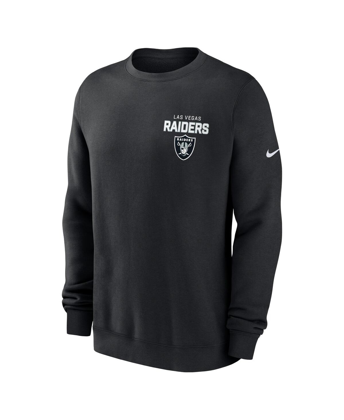 Nike Men's Black Las Vegas Raiders Primetime Club Fleece Pullover Sweatshirt In Gray