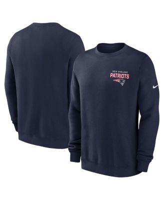 Nike - Men's Navy New England Patriots Primetime Club Fleece Pullover Sweatshirt