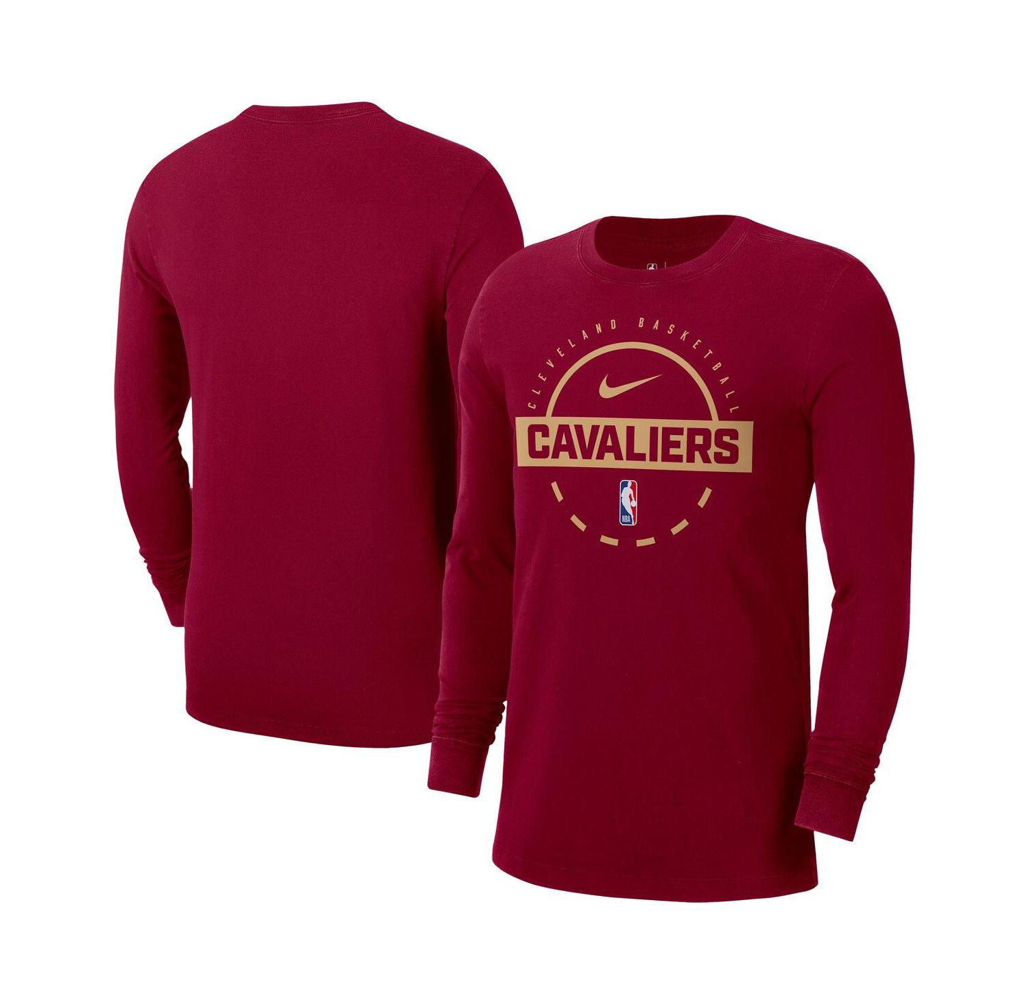 Men's Wine Cleveland Cavaliers Authentic Long Sleeve Practice T-Shirt