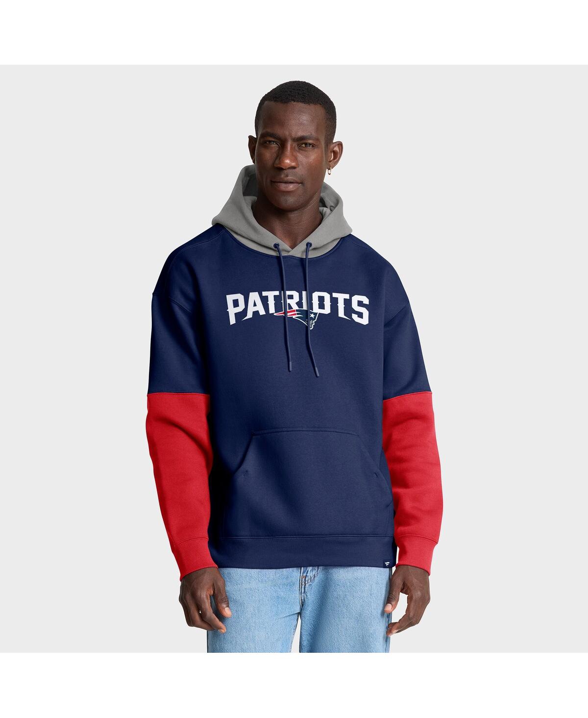 Fanatics Men's Navy New England Patriots Helmet Pullover Hoodie In Blue