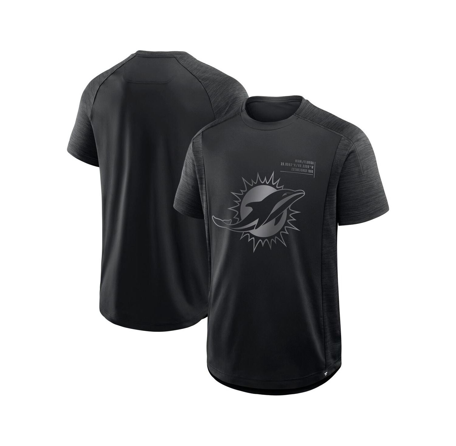 Men's Black Miami Dolphins Deceptive Juke T-Shirt