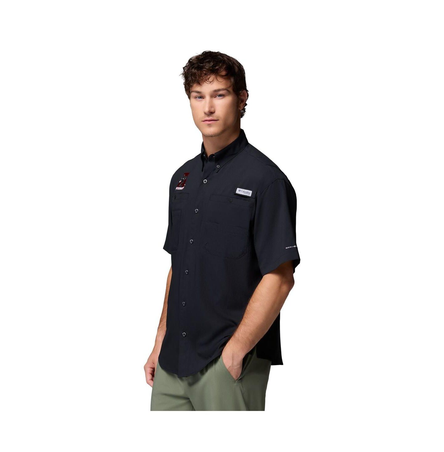 Мужская рубашка Columbia Black Alabama Crimson Tide Tamiami Omni-Shade Button-Down — фото 3