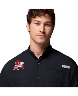 Men's Black Arkansas Razorbacks Tamiami Omni-Shade Button-Down Shirt